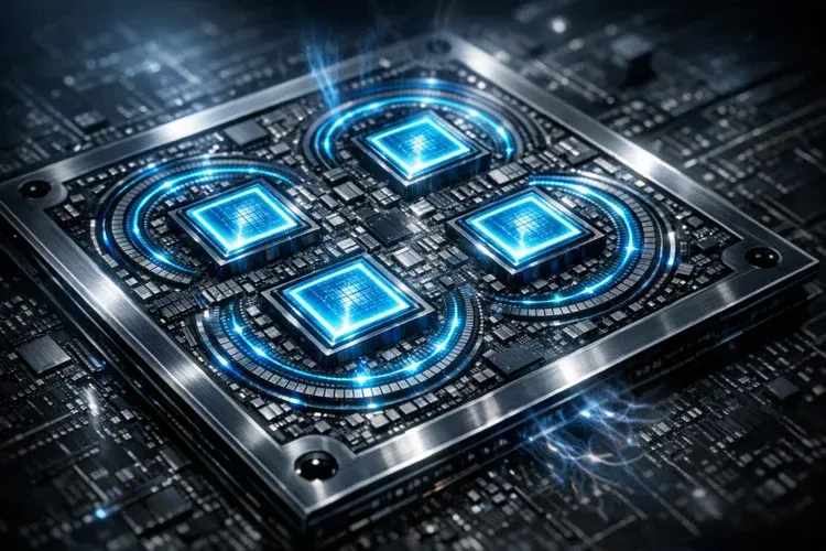 Hình minh họa chip Intel Nova Lake với kiến trúc 52 nhân và 144MB cache, minh họa cho bài viết về thế hệ CPU desktop kế nhiệm Arrow Lake