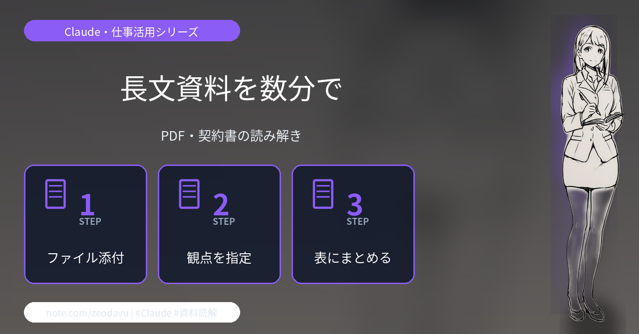 Claudeで長い資料を要約・分析する:PDF・契約書を数分で読み解く